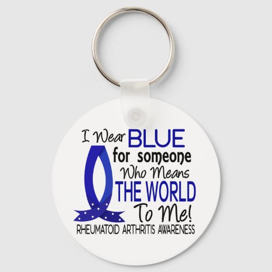 Die Welt für mich bedeutet rheumatoide Arthritis Schlüsselanhänger (Vorderseite)