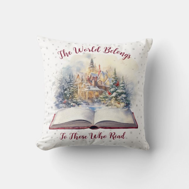 Die Welt gehört denen, die Design lesen Kissen (Vorderseite)