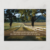 "Die Welt geht weg" inspirierendes Zitat Postkarte (Vorderseite)