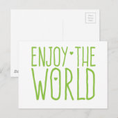 die Welt genießen Postkarte (Vorne/Hinten)