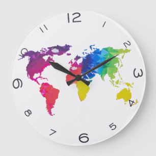 Die Welt Große Wanduhr