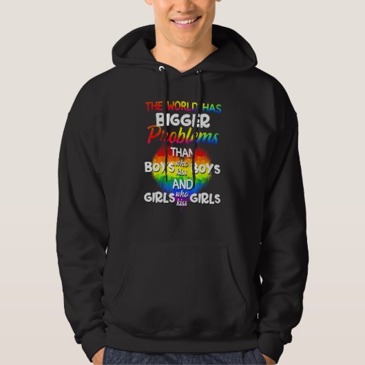Die Welt hat ein größeres Problem als die LGBT-Gem Hoodie (Vorderseite)