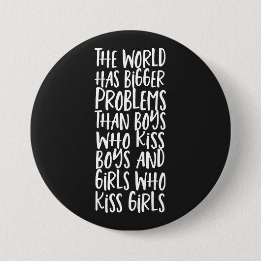 Die Welt hat größere Probleme als Jungen, die Jung Button (Vorderseite)