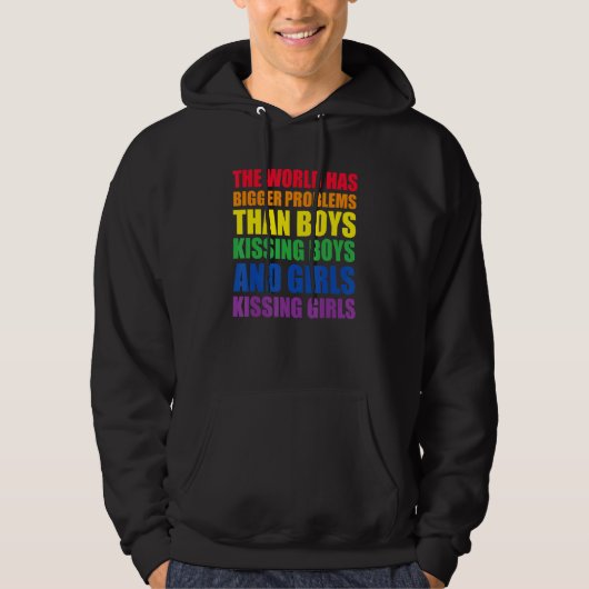 Die Welt hat größere Probleme LGBT Q Prix Gay Pro Hoodie (Vorderseite)