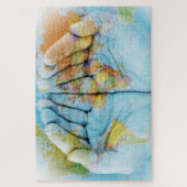 Die Welt im Rätsel der Hände Puzzle (Vertikal)