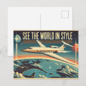 Die Welt im Stil Postkarte (Vorne/Hinten)