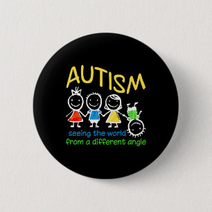 Die Welt in einem anderen Winkel-Autismus zu sehen Button