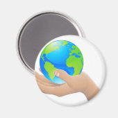 Die Welt in Ihrem Handkonzept Magnet (Vorderseite/Rückseite)