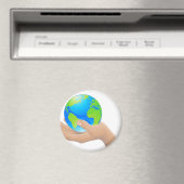 Die Welt in Ihrem Handkonzept Magnet (In Situ (Geschirrspüler))