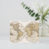 Die Welt in zwei Hemisphären Postkarte (Stehend Vorderseite)