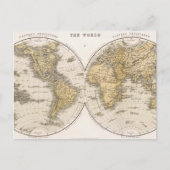 Die Welt in zwei Hemisphären Postkarte (Vorderseite)