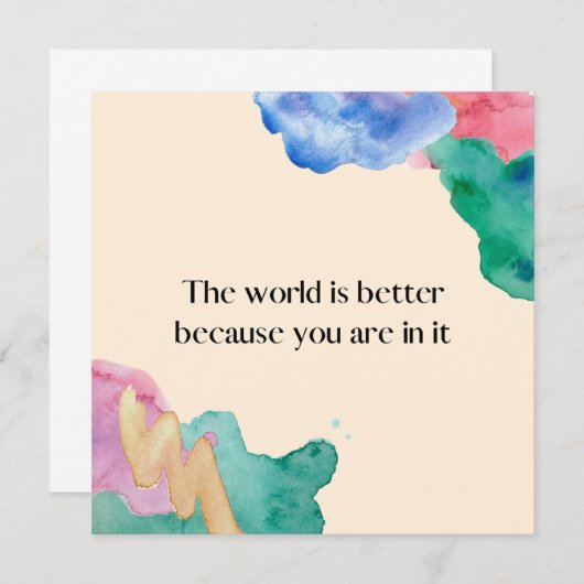 Die Welt ist besser, weil man in der Karte ist (Vorne/Hinten)