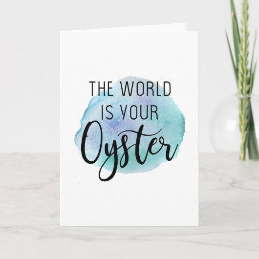 Die Welt ist deine Austernwelt Dankeskarte (Vorderseite)