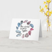 Die Welt ist deine Austernwelt Karte (Gelbe Blume)