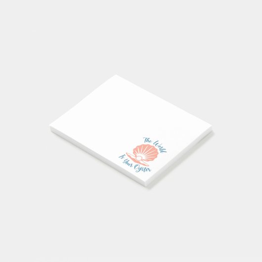 Die Welt ist deine Austernwelt Post-it Klebezettel (angewinkelt)