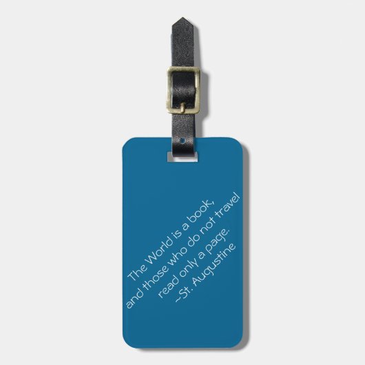Die Welt ist ein Buch Gepäckanhänger (Vorderseite vertikal)