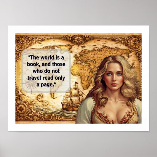 Die Welt ist ein Buch Poster (Vorne)