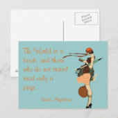 Die Welt ist ein Buch Postkarte (Vorne/Hinten)