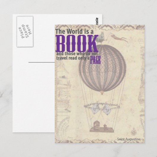 Die Welt ist ein Buch.. Postkarte (Vorne/Hinten)