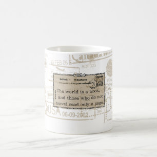 "Die Welt ist ein Buch" Vintage-Reisebecher Kaffeetasse