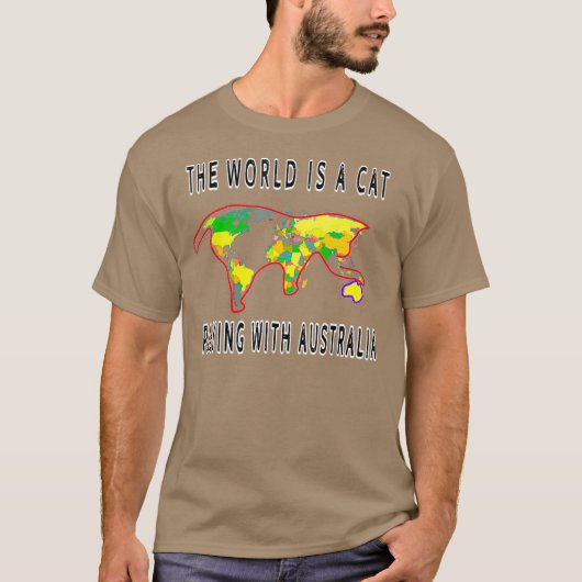 Die Welt ist ein Katzenspiel mit Australien lustig T-Shirt (Vorderseite)