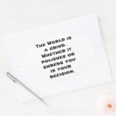 Die Welt ist ein Wind Ovaler Aufkleber (Umschlag)