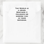 Die Welt ist ein Wind Ovaler Aufkleber (Tasche)