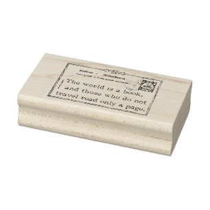 Die Welt ist eine Buch-Gummikunst-Briefmarke Gummistempel