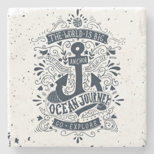 Die Welt ist groß - gehen Sie erforschen Steinuntersetzer (Vorderseite)