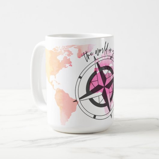 Die Welt ist Ihr Band Kaffeetasse (Vorderseite Links)