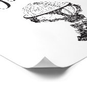 Die Welt ist Ihre Austernwelt Schwarz-Weiß-Welt Poster (Ecke)