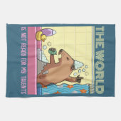 Die Welt ist nicht bereit zu singen Groundhog Geschirrtuch (Horizontal)