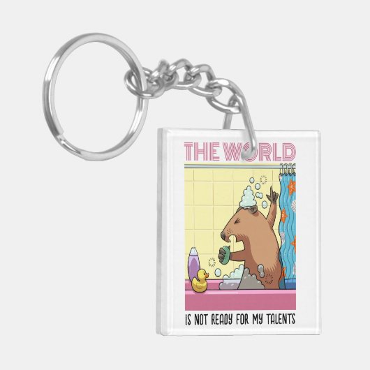 Die Welt ist nicht bereit zu singen Groundhog Schlüsselanhänger (Vorderseite links)