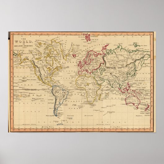 Die Welt, Mercators Projektion Poster (Vorne)