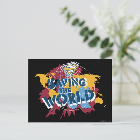 Die Welt mit Farbe retten Postkarte (Stehend Vorderseite)