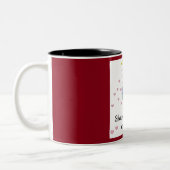 Die Welt mit Liebe duschen Zweifarbige Tasse (Links)