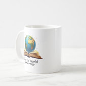 Die Welt mit Wissen retten Kaffeetasse (Vorderseite Links)