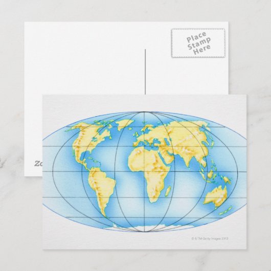 Die Welt Postkarte (Vorne/Hinten)