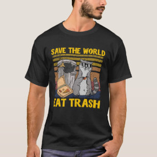 Die Welt rette Mülleimer Panda Raccoon Pul T-Shirt