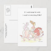 Die Welt rosa verändern Postkarte (Vorne/Hinten)
