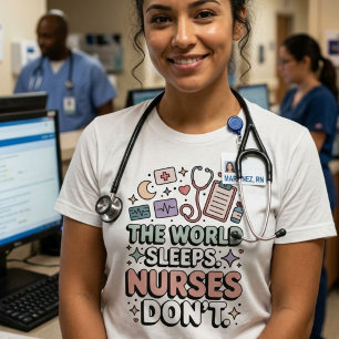 Die Welt schläft, Krankenschwestern nicht Lustige Tri-Blend Shirt