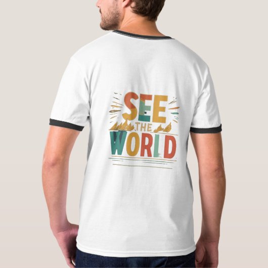 Die Welt sehen T-Shirt (Schwarz voll)
