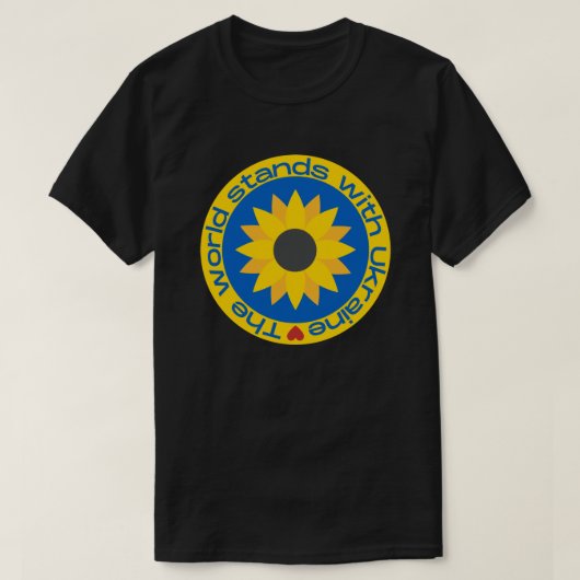 Die Welt steht der Ukraine gegenüber T-Shirt (Design vorne)