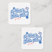 Die Welt steht mit Israel, ebenso wie ich Israel u Quadratische Visitenkarte (Vorne/Hinten)