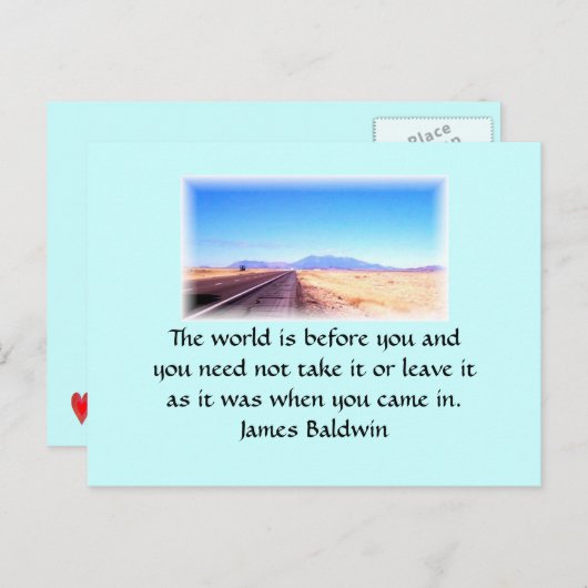 Die Welt steht vor dir Postkarte (Vorne/Hinten)