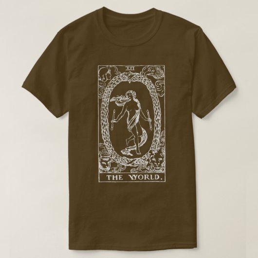 Die Welt-Tarot-Karte T-Shirt (Design vorne)