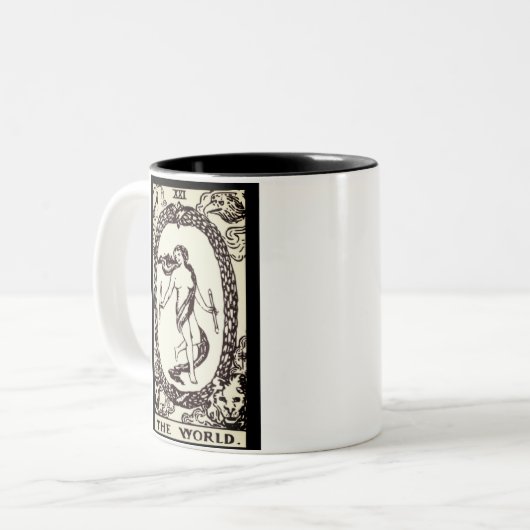 die Welt-Tarot-Karte | Tasse (Vorderseite Links)