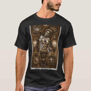Die Welt-Tarotkarte viktorianischer Geist T-Shirt