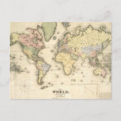 Die Welt über die Projektion von Mercator | 1840 Postkarte (Vorderseite)