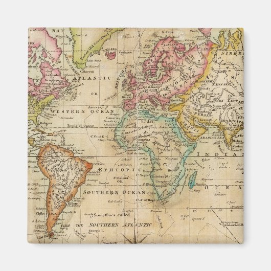 Die Welt über die Projektion von Mercator Magnet (Vorne)